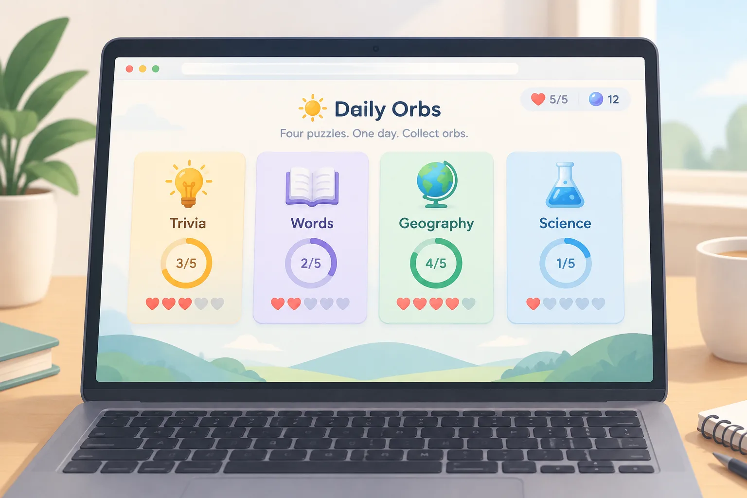 Browser view of a daily puzzle game