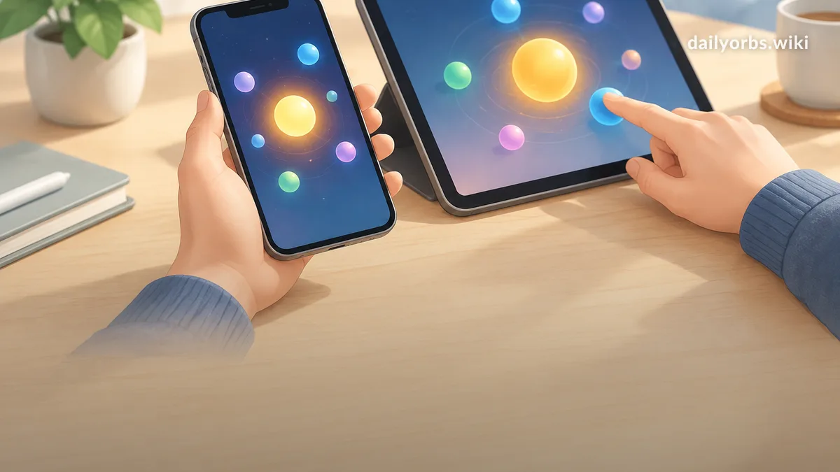 Daily Orbs App: Playing on Phone and Tablet